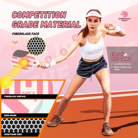 Pickleball Paddles Set of 2, USAPA Approved Lightweight Fiberglass Pickleball Set with 4 Pickleballs, 1 Pickleball Sling Bag, Pickleball Gifts for Women Men Beginners & Professional