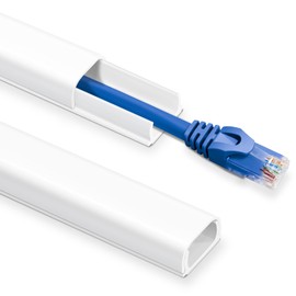 ZhiYo 102in Cord Covers for Wires on Wall, Cable Hider for 1-2 Cords, Self-Adhesive TV Cord Hider for Wall Mounted tv, Wire Cover Concealer, White Cable Management Raceway, 6X L17in W0.7in H0.4in