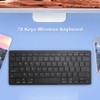 78 Keys Wireless Keyboard with Silent Buttons Ultra Slim Bluetooth