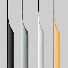 Shozafia 5 Pack Finger Pulls for Cabinets, Streamlined Long Concealed Handle for Home Kitchen Door Drawer Cabinet, Mount Finger Edge Tab Pull Aluminum (Golden,300mm/11.81" Overall Length)