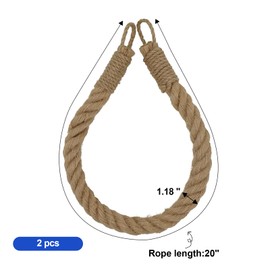 2 x Nautical Ropes for DIY Toilet Paper Holder, Towel Ring, Vintage Wall-Mounted Towel Rack as Ocean Beach Home Bathroom Decor(Only Rope, 20 inches)
