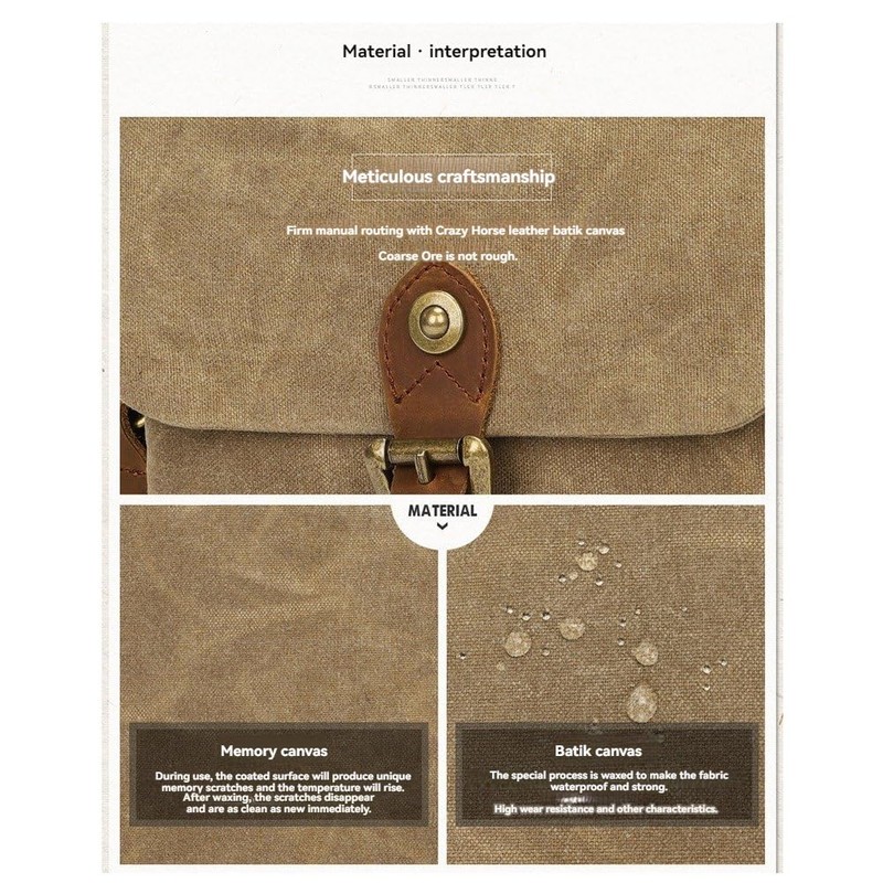 Fahgaer Canvas SLR Camera Bag Mini Single Messenger Bags Waterproof