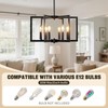 LUMLLSAJI 6-Light Modern Black Chandeliers for Dining Room, Geometric Metal