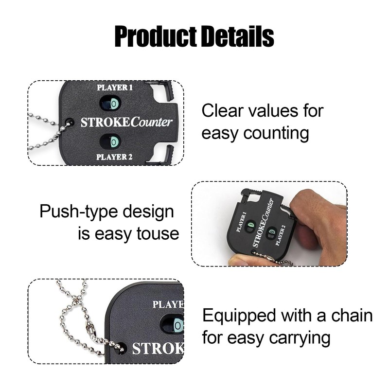 2 Pcs Golf Ball Counter, Golf Stroke Counter, Mini Golf