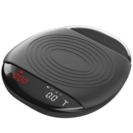 Mini Coffee Scale with Timer - Digital Espresso Scale 2kg/0.1g Accuracy Pour Over Coffee Rechargeable Down to 0.1g High Precision for Kitchen Food Weighing Measuring Baking Black