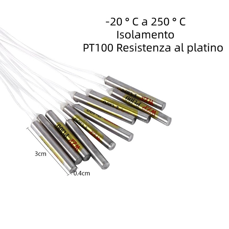 PT100 Temperature Sensor, PT100 Probe, Waterproof Temperature Probe, 2-Wire Temperature