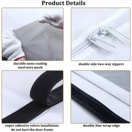 iFCOW Cat Gate Door, Scratch-Resistant Mesh Door for Cats with Zip, Prevents Puppies and Cats from Running from the Bedroom Kitchen at Home