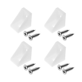MroMax 100PCS Plastic Corner Braces White L Bracket Shelf Closet Furniture Angle Bracket 0.79" x 0.79" x 0.59" (LxWxH) for Home Drawers Windows Cabinet