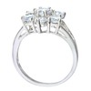 Silver Cubic Zirconia Set Cluster Ring J