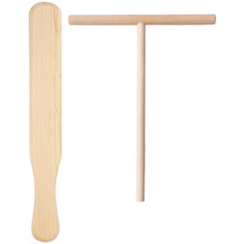teemando® Crepe Set, 2-Piece Crepe Turner and Distributor in Set Made of Beech Wood 30 cm for Pancakes, Pancakes, Pancakes, Pancakes, Pancakes