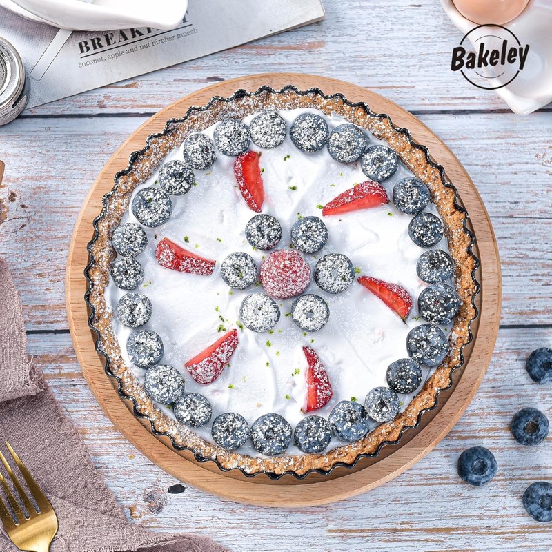 Bakeley 8" Non-Stick Round Tart Pan, Black