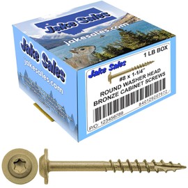 #8 x 1-1/4" Bronze Star Exterior Coated Modified Truss Head Cabinet Wood Screw Torx/Star Drive Head (1 POUND - ~183 Screws) - Multipurpose Exterior Coated Torx/Star Drive Wood Screws