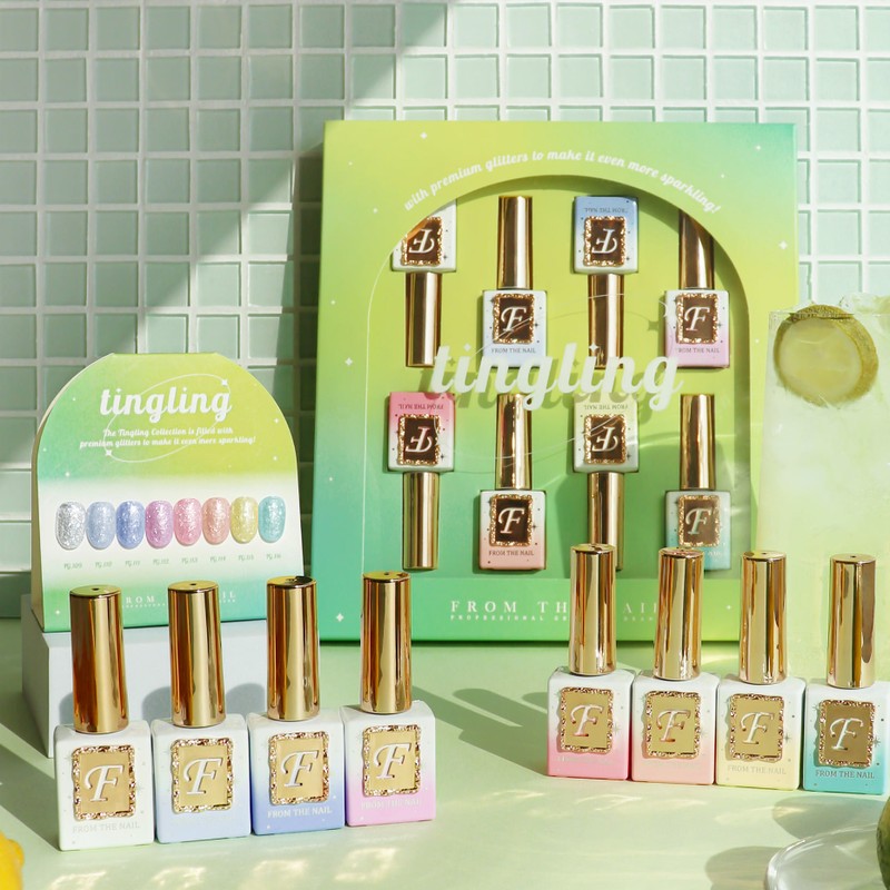 From the Nail Tingling Syrup Glitter Gel 8-piece set /