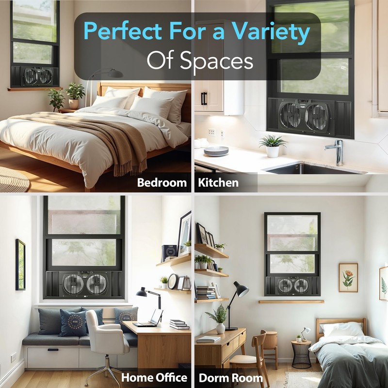 Comfort Zone Window Fan for Bedroom, 9 inch 3 Speed
