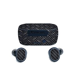 MightySkins Carbon Fiber Skin for Skullcandy Sesh True Wireless Earbuds - Black Diamond Plate | Protective, Durable Textured Carbon Fiber Finish | Easy to Apply | Made in The USA