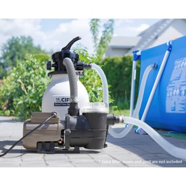 CIPU 0.35HP Pool Pump with Timer 2700GPH 115V Powerful Self Priming Above Ground Swimming Pool Pump with Filter Basket Low Noise for Pools Hot Tub Spa Water Circulation