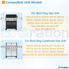Stainless Steel Replacement Kit for Broil King 9635-84, 5-Pack 15 7/8" Heat Plates Shield and 15 13/16" Tube-in-Tube Burner Replacement for Broil King Baron 9615-54 and More, Broil King Grill Parts