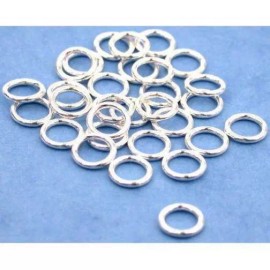 FindingKing 30 Jump Rings Closed Sterling Silver Jewelry Part 6mm
