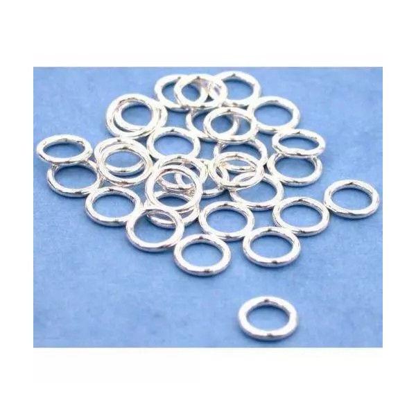 FindingKing 30 Jump Rings Closed Sterling Silver Jewelry Part 6mm