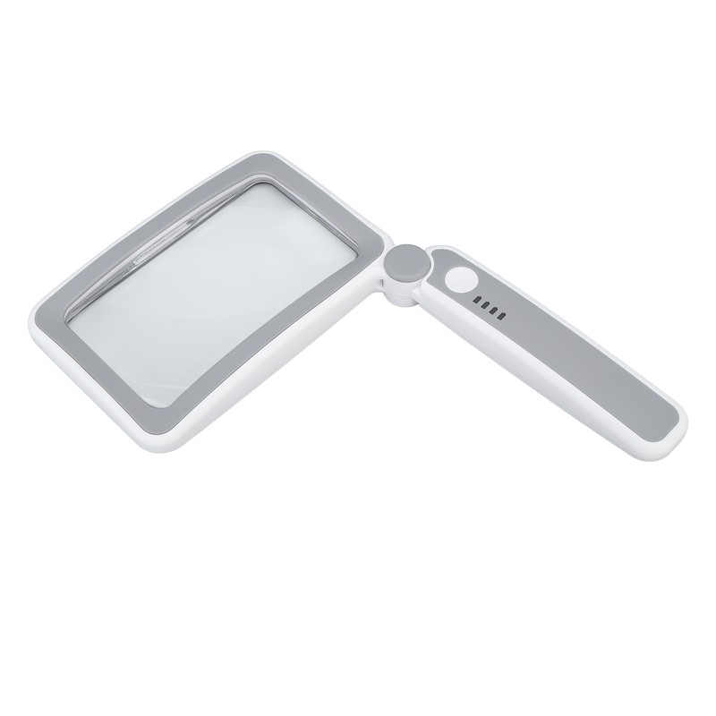 Rectangular Magnifying Glass 4X 3 LED Modes Touch Control Ergonomic