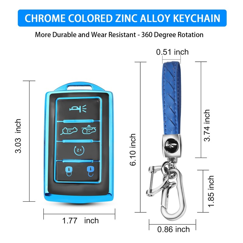 QBUC for Jeep Key Fob Cover Compatible with 2021 2022