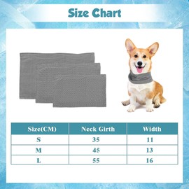 Dog Bandanas Cooling, Cooling Collar for Dogs, Breathable Heat Dissipation Cooling Bandana Dog, Cooling Collar Dog, Cooling Dog Collar, Suitable for Cooling Dogs in Summer (Grey S)