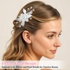 Mabor White Flower Hair Clip Bridal Hair Flowers with Silver
