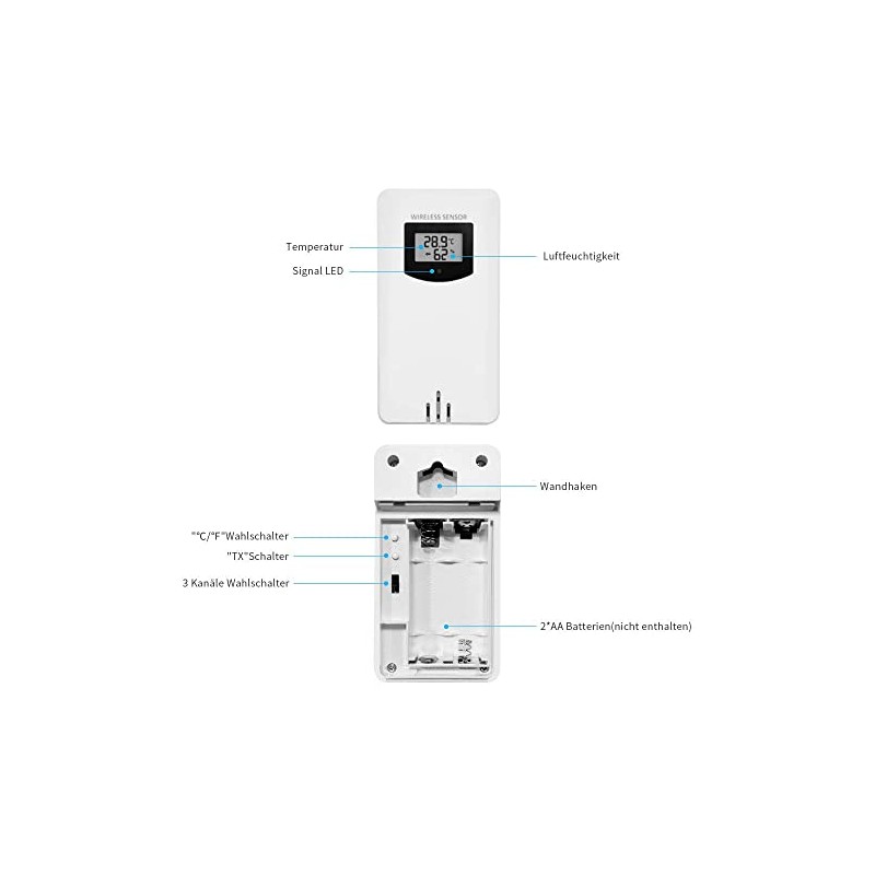 Newentor Outdoor Sensor for Weather Station Wireless Sensor Outdoor Thermometer