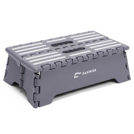 Fanwer 5 inch Portable Folding Step Stool - Safe & Stable, Foldable Stepping Stool for Car, Bathroom, Bedroom, Step Stools for Elderly & Adults (Gray)