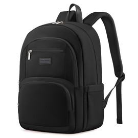 LOVEVOOK Travel Laptop Backpack for Men Women, Waterproof Work Backpack Fits 15.6 Inch Laptop, Large Computer Backpack for College, Black