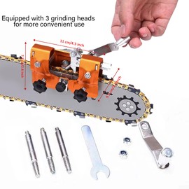 Shirem Saw Sharpener, Universal Portable Hand Crank Chainsaw Sharpening Kit Universal Chainsaw Sharpener for 14"-22" Chain Saw, Electric Saw, Garden Worker