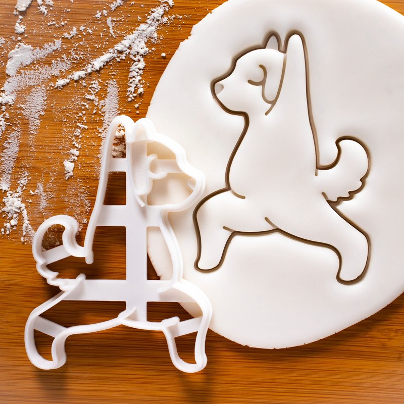 4 Dog Yoga Cookie Cutters (Warrior Pose 1, 2, Dog