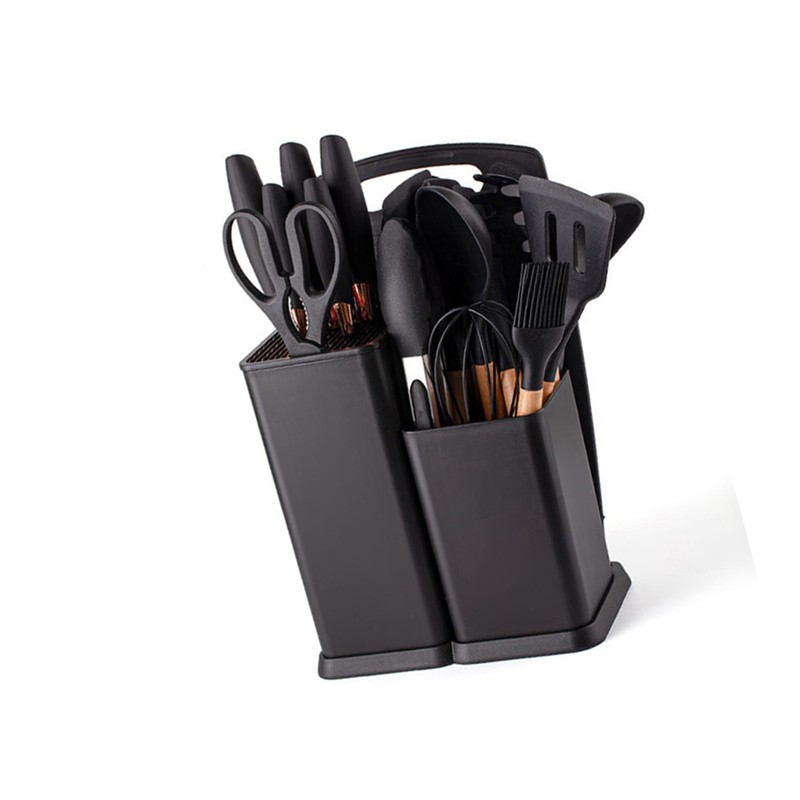 19 Pcs Kitchen Utensils Set Wood Handle Silicone Cooking Utensils