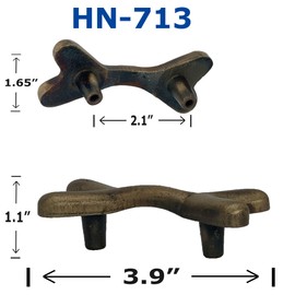 Antique Hardware Depot – 6” Dog Bone Handle - Animal Farmhouse Style Cabinet Pull - 6 in Rustic Bronze Iron Vintage Dresser & Door Knob Handle- Includes All mounting Hardware - HN713 - Quantity (8)