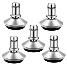 uvce Bell Glides Replacement Office Chair Swivel Caster Wheels to Fixed Stationary Castors，Low Profile Stool with Separate Self Adhesive Felt Pads Black 5pcs (Stainless Steel)