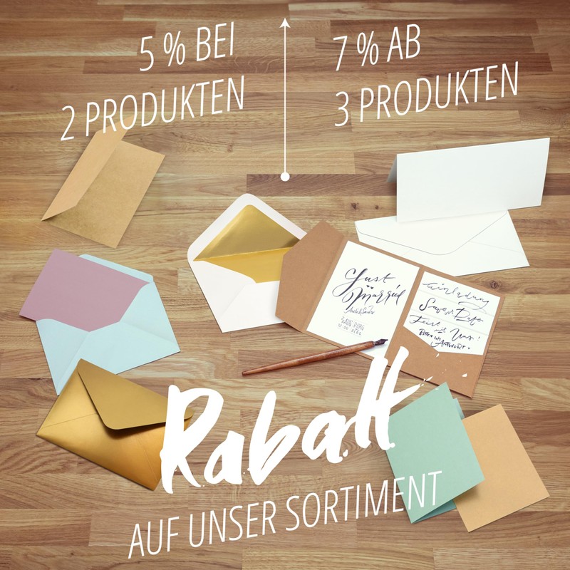 Japun - Set of 50 blank folding cards with envelopes,