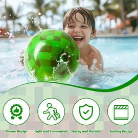 8PCS 8Inch Beach Ball Set for Green Pixel Themed Birthday Party Decorations,Pool Party Supplies,Summer Outdoor Activities,Kids Party Favors,Class Celebration & Holiday Games (8PCS Green+Brown 8inch)