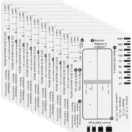 BEIQIYA 10pcs ECG 7 Step Ruler, Transparent EKG Calipers Ruler, Electrocardiogram Card Portable Plastic Measuring Tool for EKG Interpretation