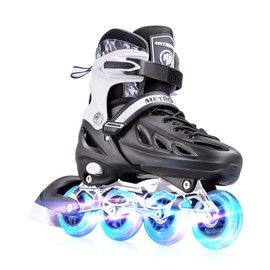 METROLLER Inline Skates for Girls and Boys, Women, Men 4 Sizes Adjustable Inline Skates with Light Up Wheels, Illuminating Beginner Skates for Kids & Adult Youth.