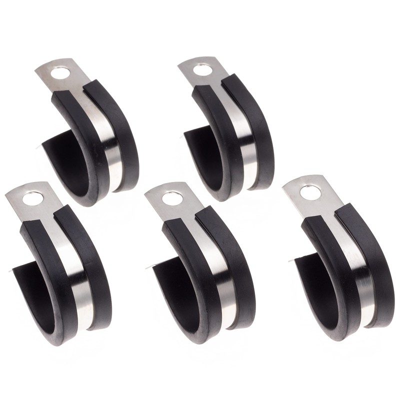 5 x P-Clamps 22mm Diameter with Rubber Tubing for Project