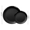 PULOTE 60 PCS Black Plastic Plates - Include 30 Dinner