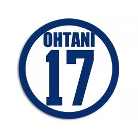 3 inch Round Number 17 Player Sticker (Los Angeles LA Ohtani baseball car decal)