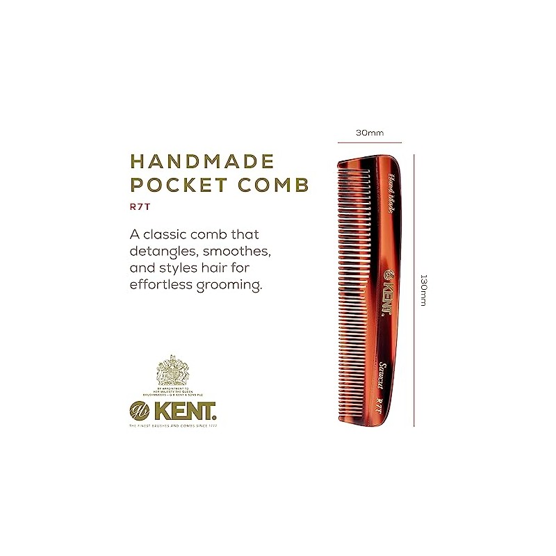 Kent The Handmade Comb - Fine and Coarse Toothed Pocket