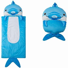 Nap Buddy Sleeping Bag for Kids, Convertible Sleeping Bag for Boys and Girls, Oeko TEX Certified, Travel Sleeper for Children, Dolphin