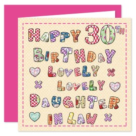 Daughter In Law 30th Happy Birthday Card - Lovely Lovely Daughter In Law - 30 Today