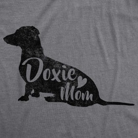 Womens Doxie Mom T Shirt Wiener Dog Lover Gift Funny Daschund Tee Funny T Shirts Mother's Day Tops for Women Cool Dog Top Women's Novelty Tees Dark Grey XXL