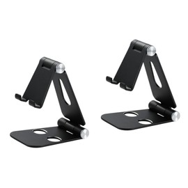 Hemoton 2pcs Folding Cell Phone Stand,Aluminum Alloy Foldable Desktop Phone Holder Cradle Dock