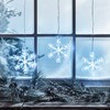 3 x LED Snowflake Window Decorations, with Timer, Christmas Decorations