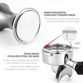 Coffee Tamper Stainless Steel Espresso Tamper 58mm Base Coffee Bean Press Handle Barista Kitchen Accessories CrossCreek