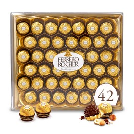 Ferrero Rocher 42 Count Gourmet Chocolate Gift Box Milk Chocolate Hazelnut